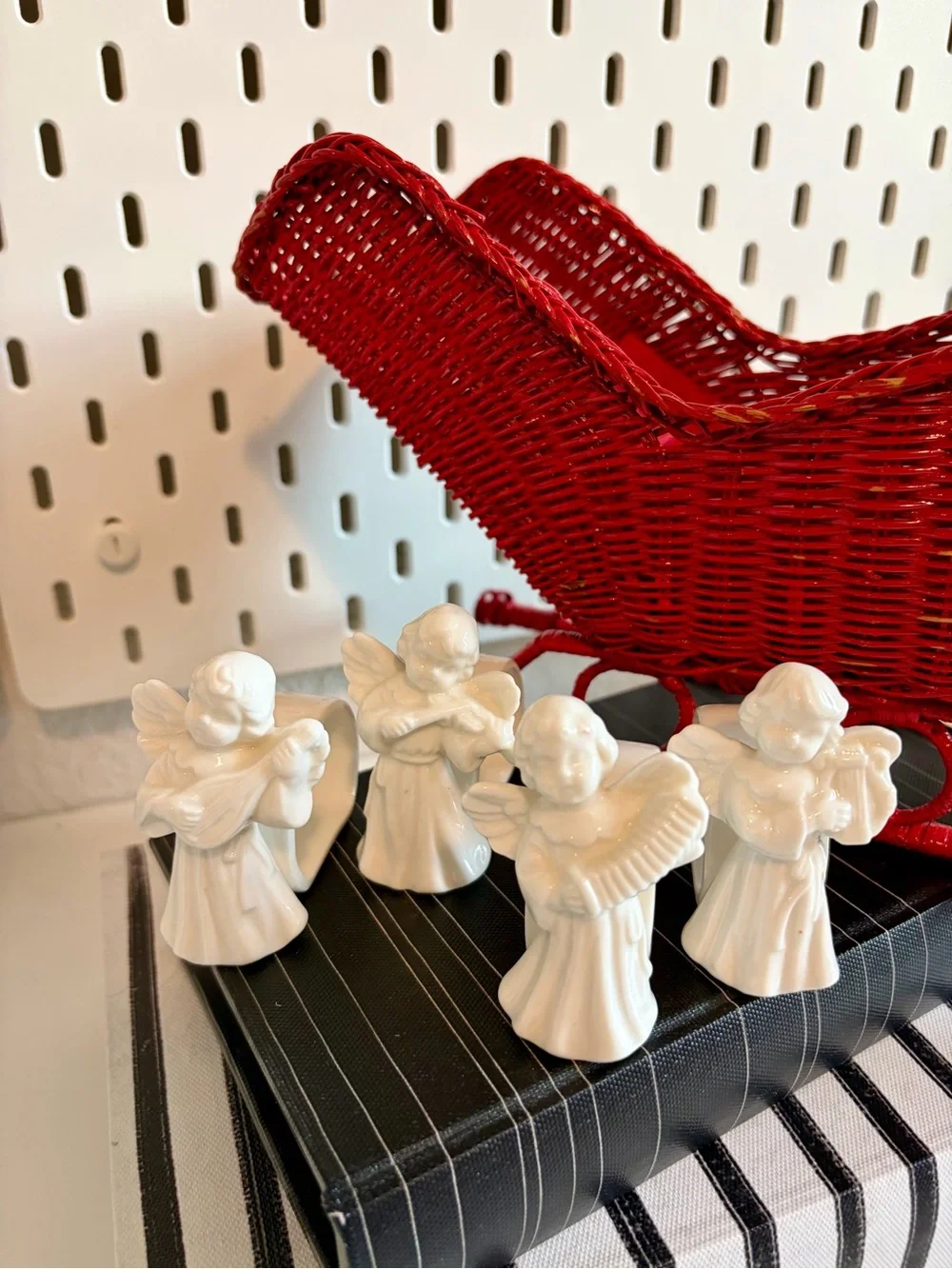Vintage Porcelain Angel Napkin Rings Set of 4 - White